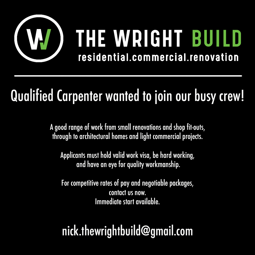 Qualified Carpenter Position - Queenstown Trading